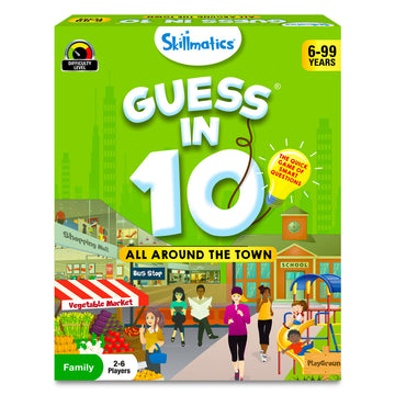 Skillmatics Card Game - Guess In 10 All Around The Town, Perfect For Boys, Girls, Kids, And Families Who Love Board Games, Travel Friendly, Gifts For Ages 6, 7, 8, 9