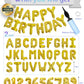 76Pcs Happy Birthday Balloon Banner, Gold Balloons Letters, Personalized 16'' Mylar Foil Birthday Decorations Includes 2 Sets A-