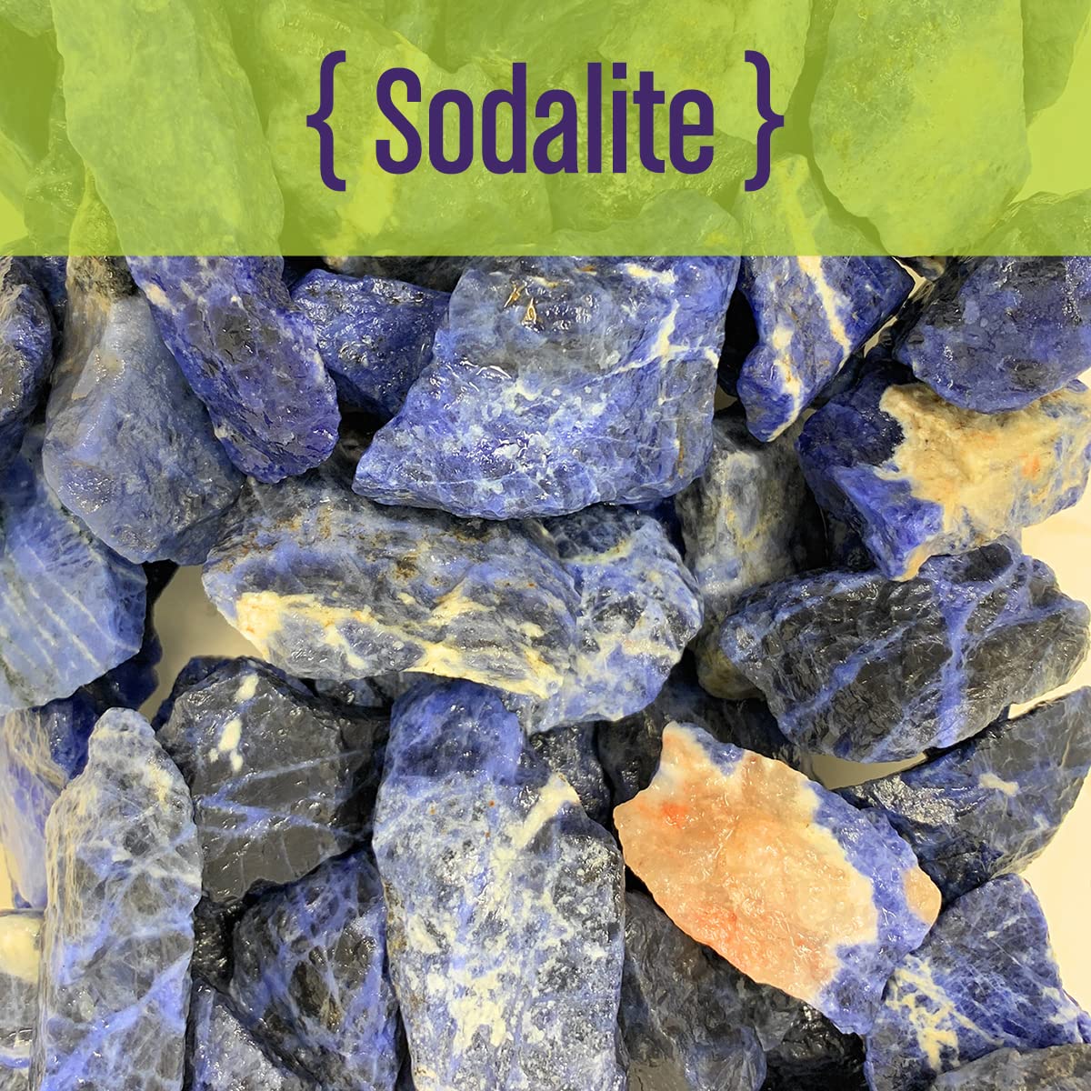 Wirejewelry Sodalite Rock Tumbler Refill Kit - 1.5 Lbs. of Sodalite Stone and 1 Batch of 4 Step Abrasive Grit and Polish