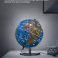 Waldauge 9'' Illuminated World Globe With Stand, Earth Globes With Stable Heavy Metal Base For Kids Classroom Learning, Led Cons