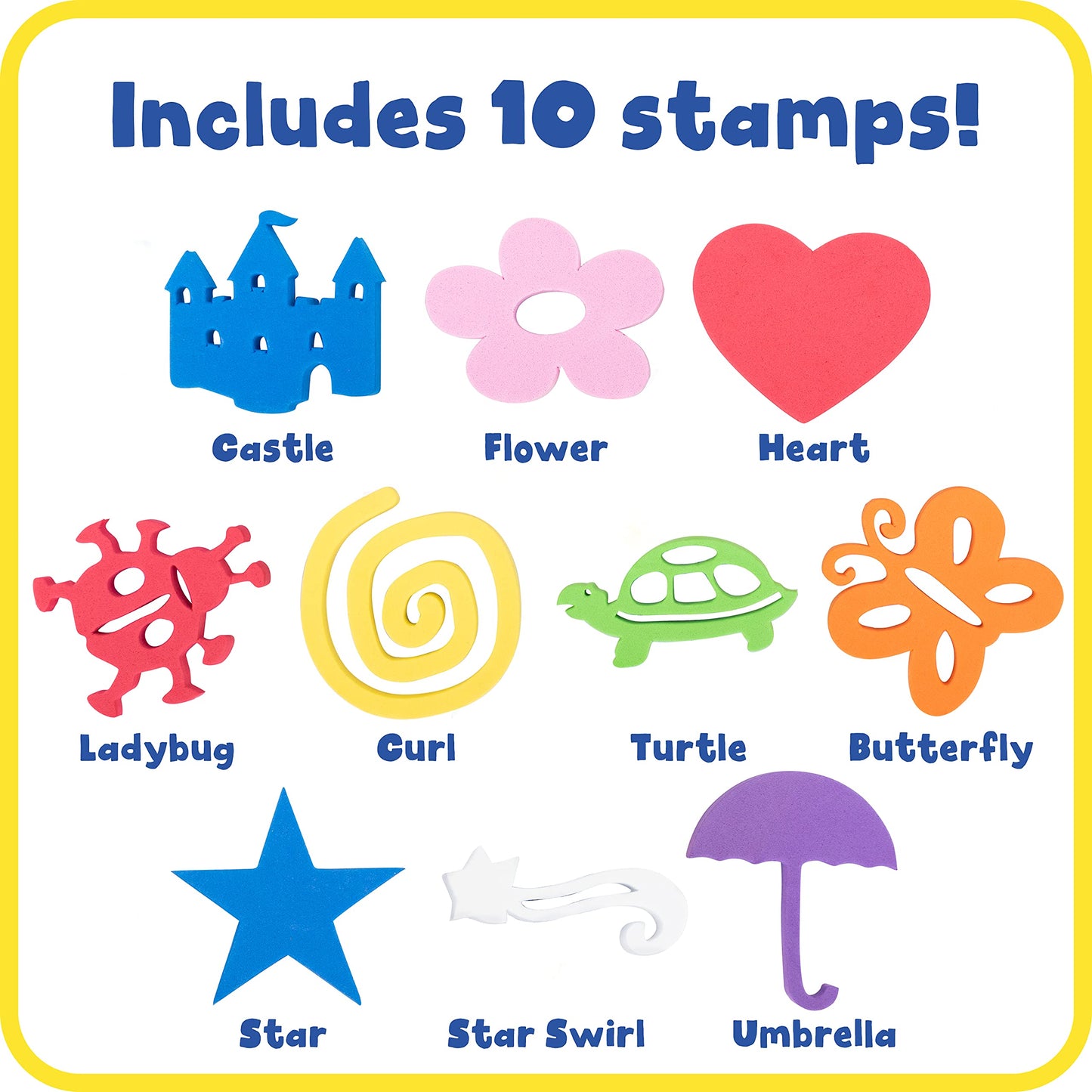READY 2 LEARN Giant Stampers - Imaginative Play - Set 1 - Set of 10 - Easy to Hold Foam Stamps for Kids - Arts and Crafts Stamps