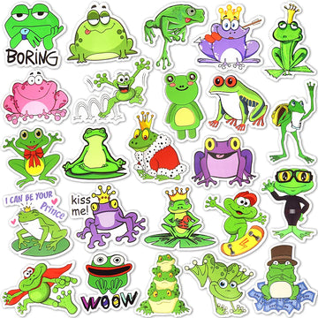 Susihi Cute Frog Stickers For Laptop Frog Stickers For Kids Stickers For Water Bottles Waterproof Vinyl Frog Stickers Bulk(50Pcs