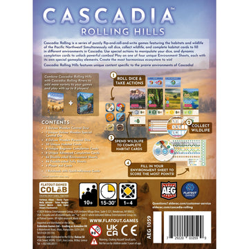 Aeg & Flatout Games | Cascadia: Rolling Hills Roll & Write Puzzly Dice Game | Explore The Pacific Northwest, Build Ecosystems |