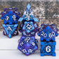 Orifantou 7Pcs Metal Dnd Dice Set With Box, Debris Rpg Blue White D And D Dice For D&D Tabletop Games Role Playing Game Polyhedr