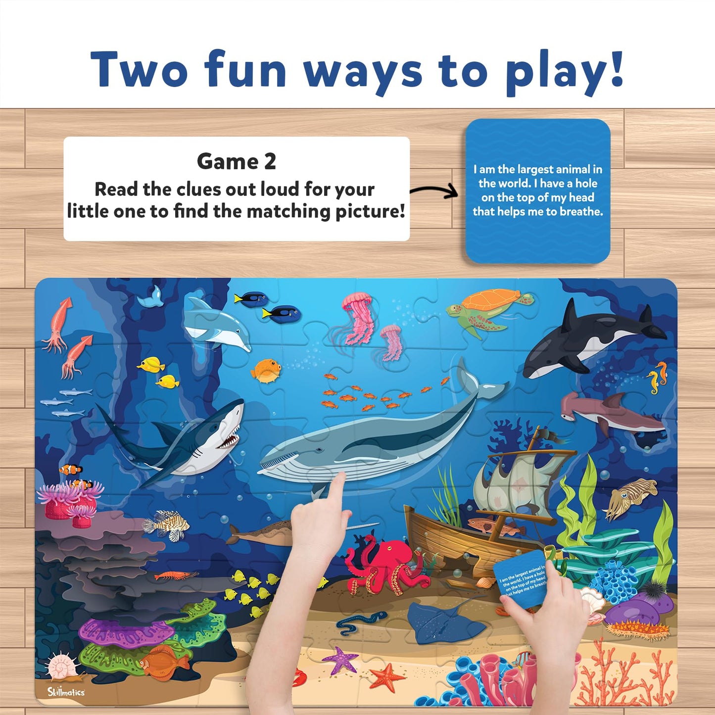 Skillmatics Floor Puzzle & Game - Piece & Play Underwater Animals, Jigsaw & Toddler Puzzles, Educational Toy, Gifts For Boys & G