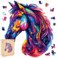 Horse Head Wooden Puzzle For Adults, Horse Wooden Jigsaw Puzzles(10.8 * 12.6In-200Pcs), Unique Shape Animal Adult Puzzles,Irregu