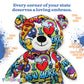 PLUSHOLOGY I Love New York Graffiti Teddy Bear Eco Friendly Stuffed Animal; Cuddly Soft Velboa Plush Animal for Kids 3 Years Old to mature-themeds; Child-Safe Embroidered Face Details (10 Tall When Seated)