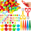 EZdhuawuse Letters Numbers Sensory Bin Fillers - Valentine's Day 240 Alphanumeric Fine Motor Toys Color Counting Sorting Set for Kids  Felt Letter Pom Poms Cup Clip for Preschool Education Activities