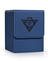 Zlca Card Deck Box For Mtg Yugioh Tcg, Card Storage Box With Dividers Holds 100+ Sleeved Cards, Premium Card Deck Case Compatible With Ccg Trading Cards (Navy,Puzzle)