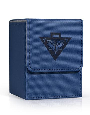 Zlca Card Deck Box For Mtg Yugioh Tcg, Card Storage Box With Dividers Holds 100+ Sleeved Cards, Premium Card Deck Case Compatible With Ccg Trading Cards (Navy,Puzzle)