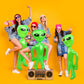 Cotiny 6 Pack Jumbo Inflatable Alien Inflatable Figures Inflate Alien Toys For Birthday Party Favors Alien Theme Halloween Party Decorations (Green)