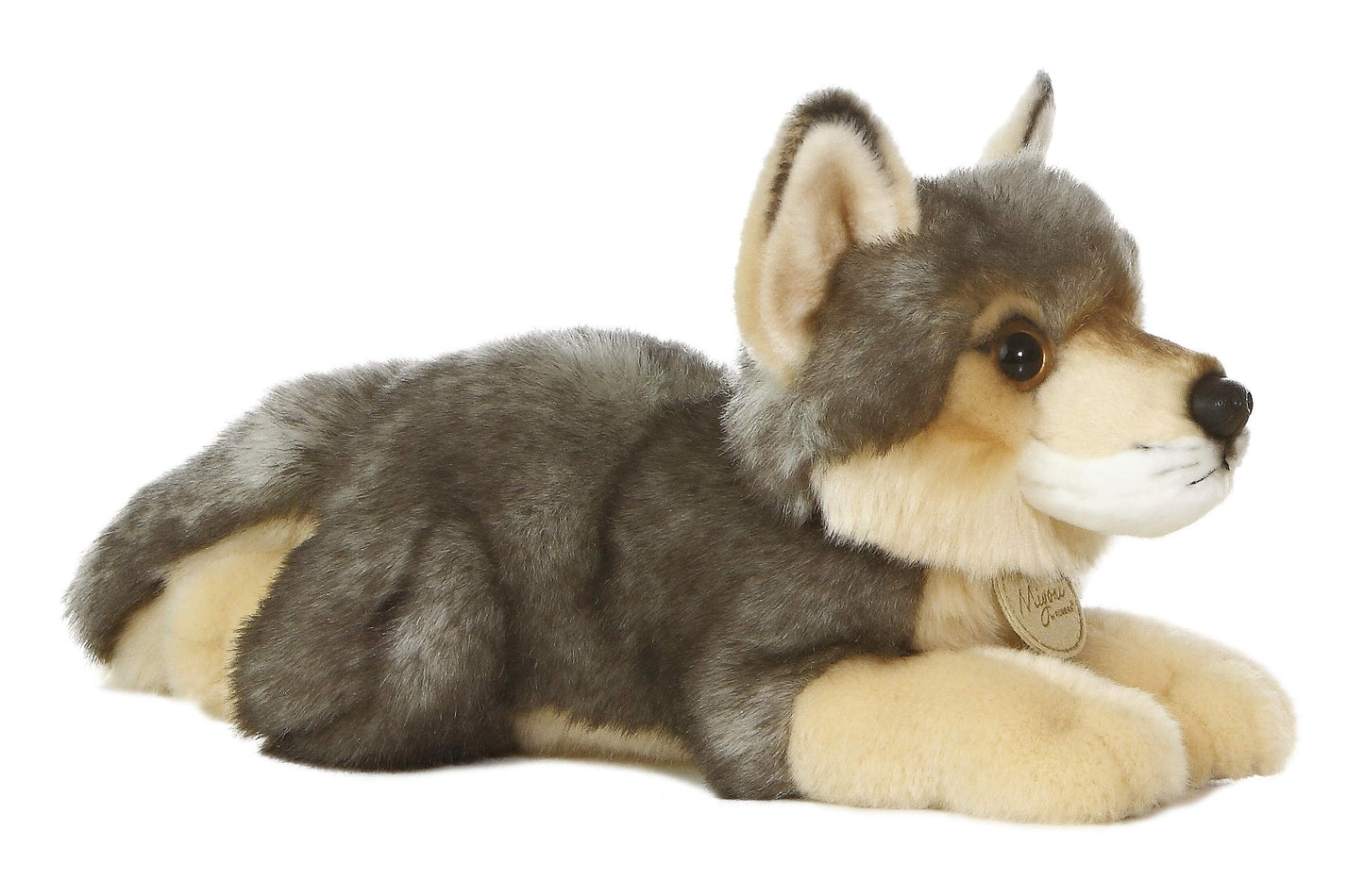 Aurora® Realistic Miyoni® Wolf Stuffed Animal - Lifelike Detail - Cherished Companionship - Gray 10.5 Inches