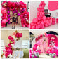 Jobkoo Hot Pink Balloons, 12 Inch 30 Pcs Fuschia Pink Balloon Magenta Latex Balloons Matte Neon Dark Pink Helium Balloons For Pr
