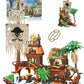 Pirate Ship Building Kit, 2-In-1 Pirate Wharf Building Set For Adults, Building Toys Gift For Kids Boys 8-12, Compatible With Le