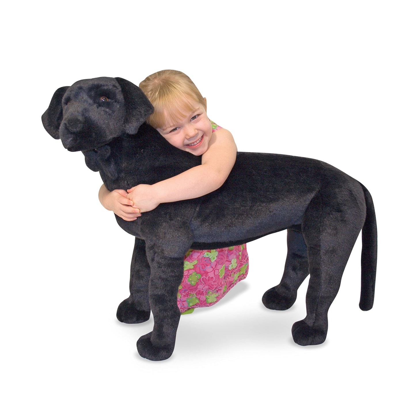 Melissa & Doug Giant Black Lab Stuffed Animal, 77.47 cm, Soft Polyester, Lifelike Design, Multi-color, Model 2117