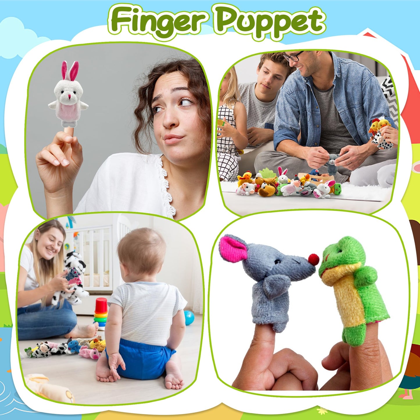 18 PCS Finger Puppets Set Mini Stuffed Animals for Storytelling Teaching Playtime Schools Birthday Party Gift Favor Supplies