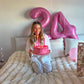 Pink 8 Balloon, Number Balloons 40 Inch, 8Th Birthday Decorations For Girls, Birthday Balloons, Pink Party Supplies, Number 8 Ba