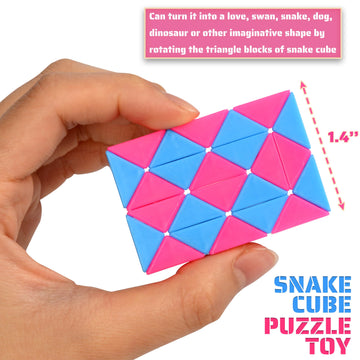 Neureyte 35 Pack 24 Blocks Magic Snake Cube Toy,Fidget Mini Snake Cube Puzzle Toy For Kids,Mini Plastic Puzzle Cube Toy For Kids