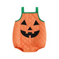 Molzulams Baby Girl Boy Halloween Outfit Sleeveless Pumpkin Romper Adjustable Shoulder Strap Jumpsuit Cute Halloween Clothes