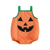 Molzulams Baby Girl Boy Halloween Outfit Sleeveless Pumpkin Romper Adjustable Shoulder Strap Jumpsuit Cute Halloween Clothes