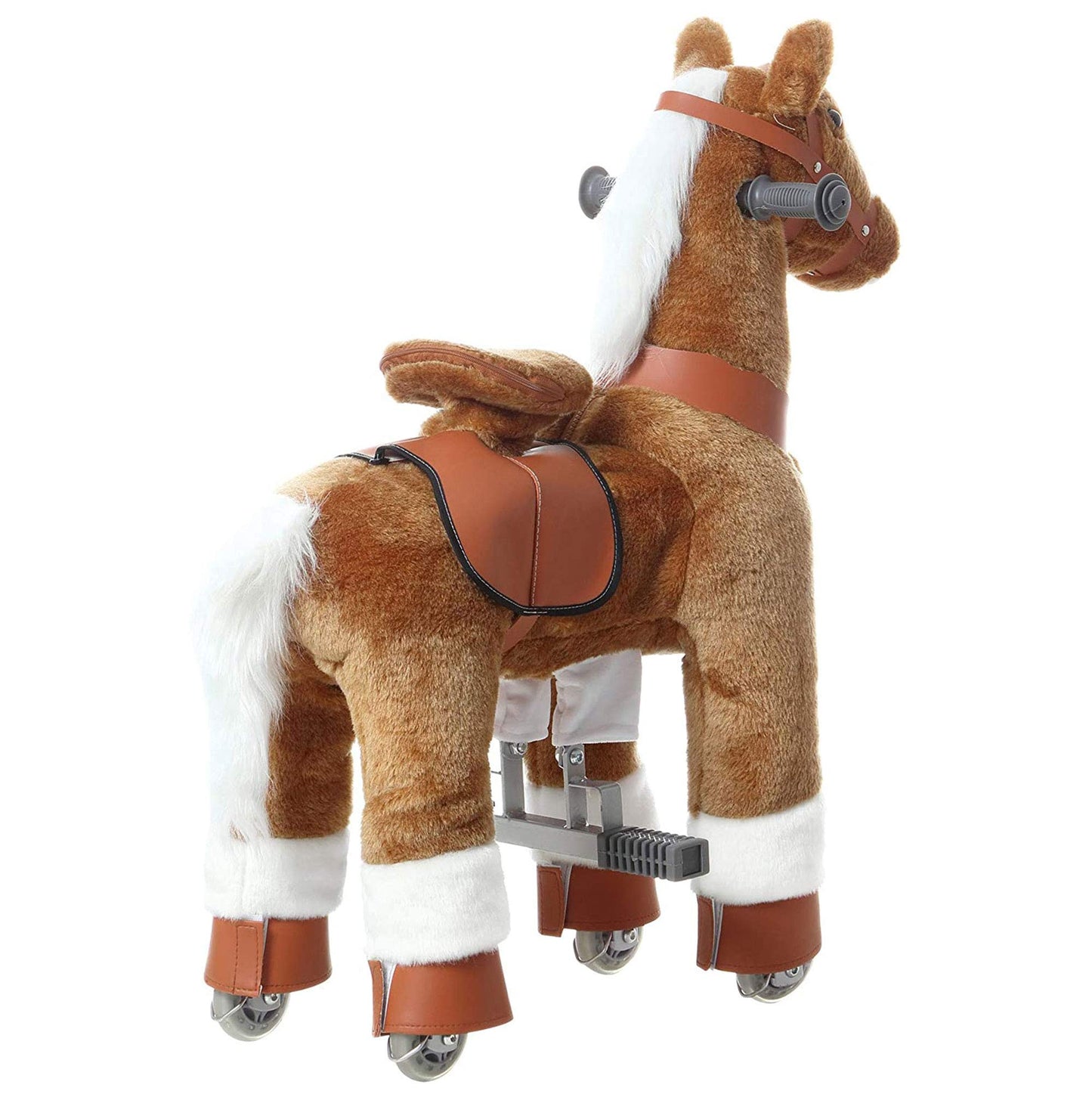 JoJoPooNy Ride on Horse Toy  Kids Ride on Toy for 3-6 Years Old  enhanced Riding Horse Plush Animal Toy  Walking Horse Toy with Wheels (27 Inch Height)