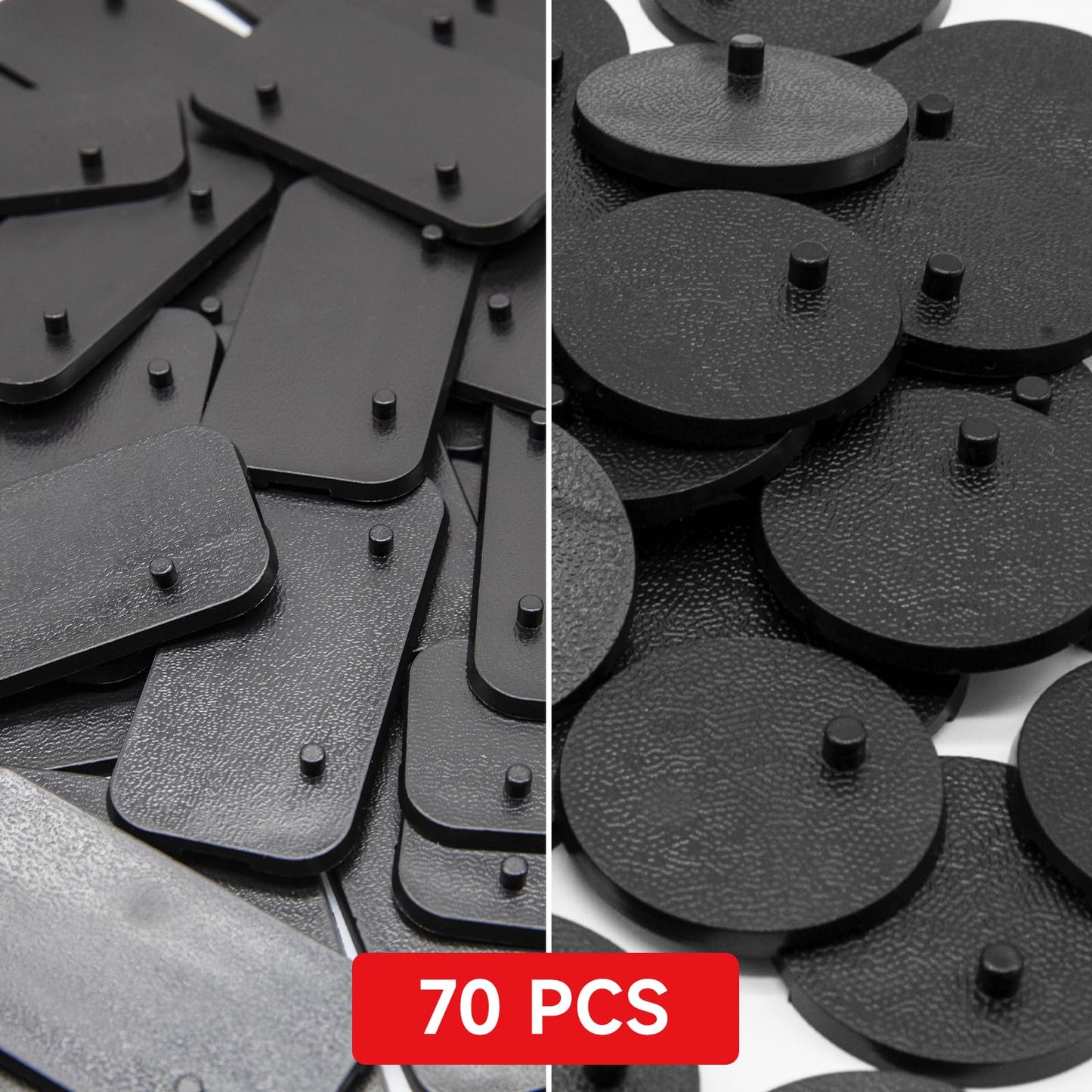 Sixpoints 70 Pieces Mixed Black Plastic Figure Display Holder Base With Peg ,Model Support Stands Compatible With 1/12 Marvel Le