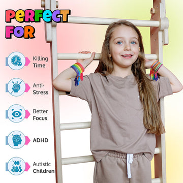 UpBrands 72 Fidget Party Favors for Kids Upgraded Zipper Pop-it Bracelets, ADHD Fidget Toys, Fidget Poppers, Gifts for Kids Bulk
