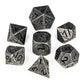Dnd Metal Dice - Cracked Distressed Gray Metal Dice - Polyhedral Dice Set For Rpg D&D Mtg Pathfinder And More - Beautifully Deta