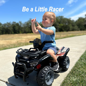 Hikiddo Kids Atv 4 Wheeler, 6V Ride-On Toy For Toddlers 1-3 Boys & Girls With Music, Forward & Reverse - Black