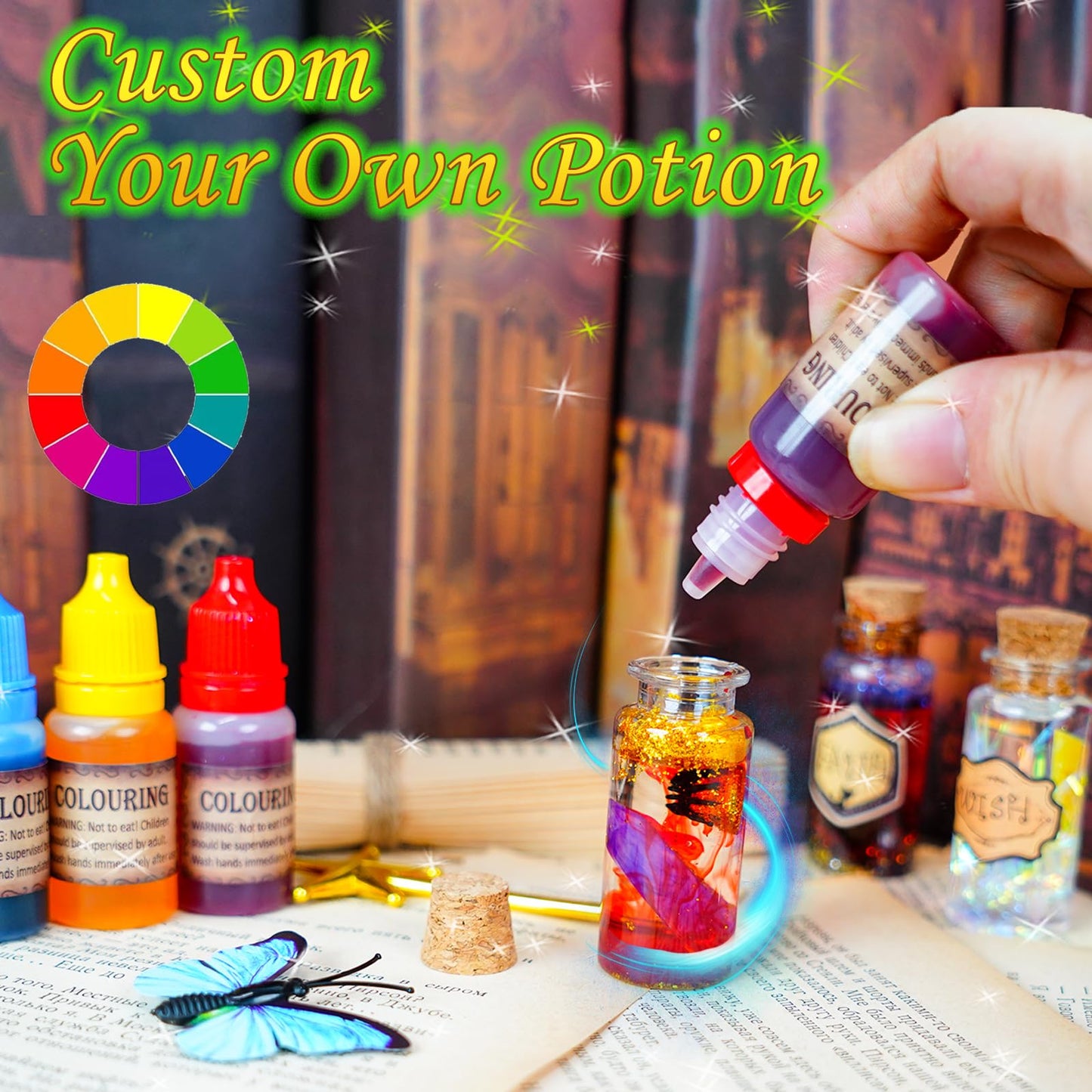Fomomdi Diy Wizard Potions Kit For Kids, Magic Mix 20 Bottles Fairy Magic Potions, Holiday Art Craft Decoration Birthday Gift Fo