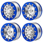 Rc-Hub Aluminum Alloy 1.9'' Beadlock Wheel Rims For 1/10 Rc Axial Scx10 Cc01 D90 D110 Tf2, 4Pcs (Silver & Blue)