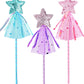Princess Dress Up Accessories Magic Wand For Kids, 3Pcs Glitter Star Wands Fairy Wands, Princess Wands For Little Girls Party Favor Decorations, Costume Set Toy Gift For 3 4 5 6 Year Old Toddler Girls