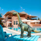 Jet Creations Brachiosaurus Inflatable Toy - 49" L x 36" H, Earthy Green, Phthalate-Free Vinyl, Ideal for Kids Ages 3+, Jurassic Party Decor