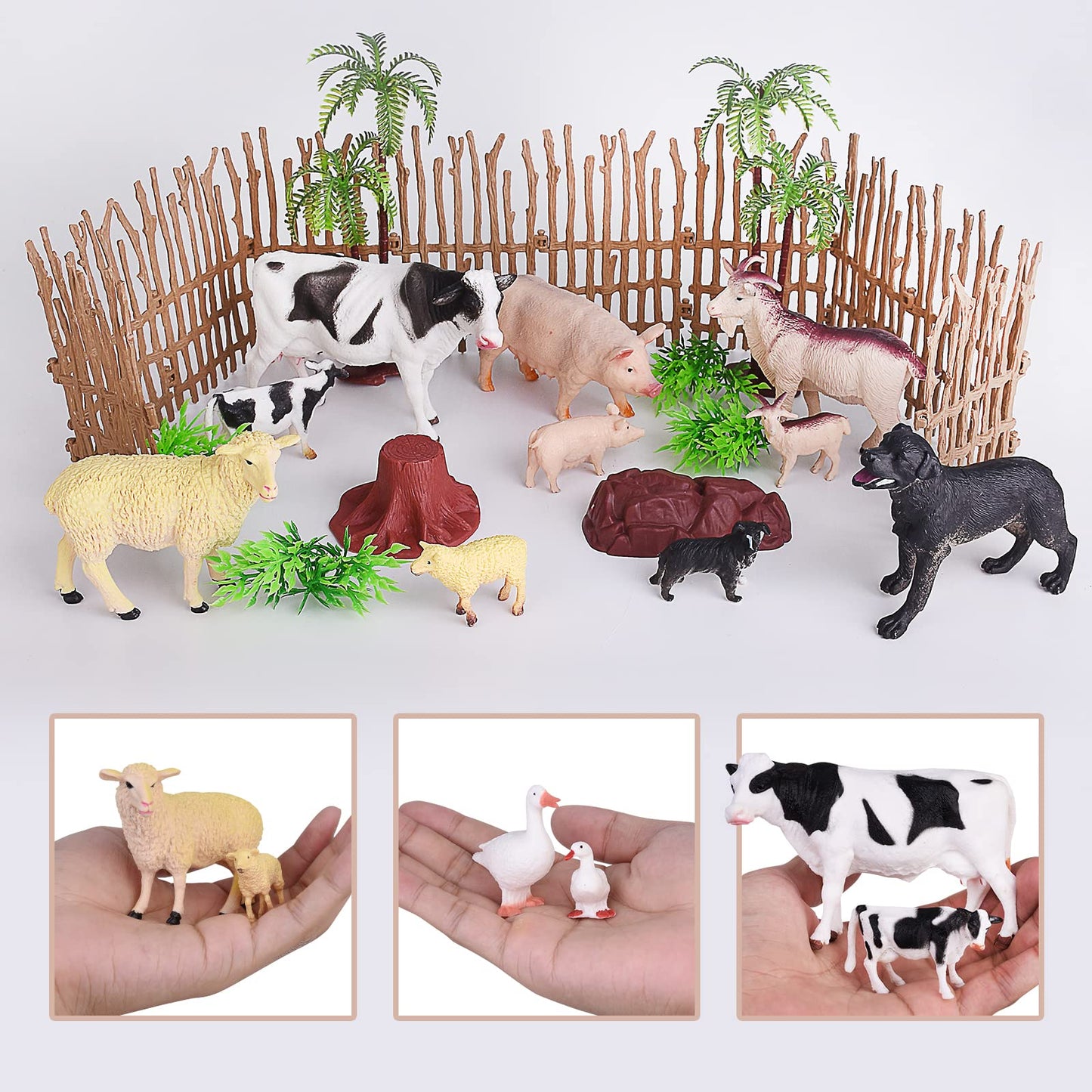 Enaurol 35 Pcs Farm Animals Toys For Toddlers 3 Years Old Boys And Girls Realistic Animal Figures Playsets Toys For Kids 3~8 Chr
