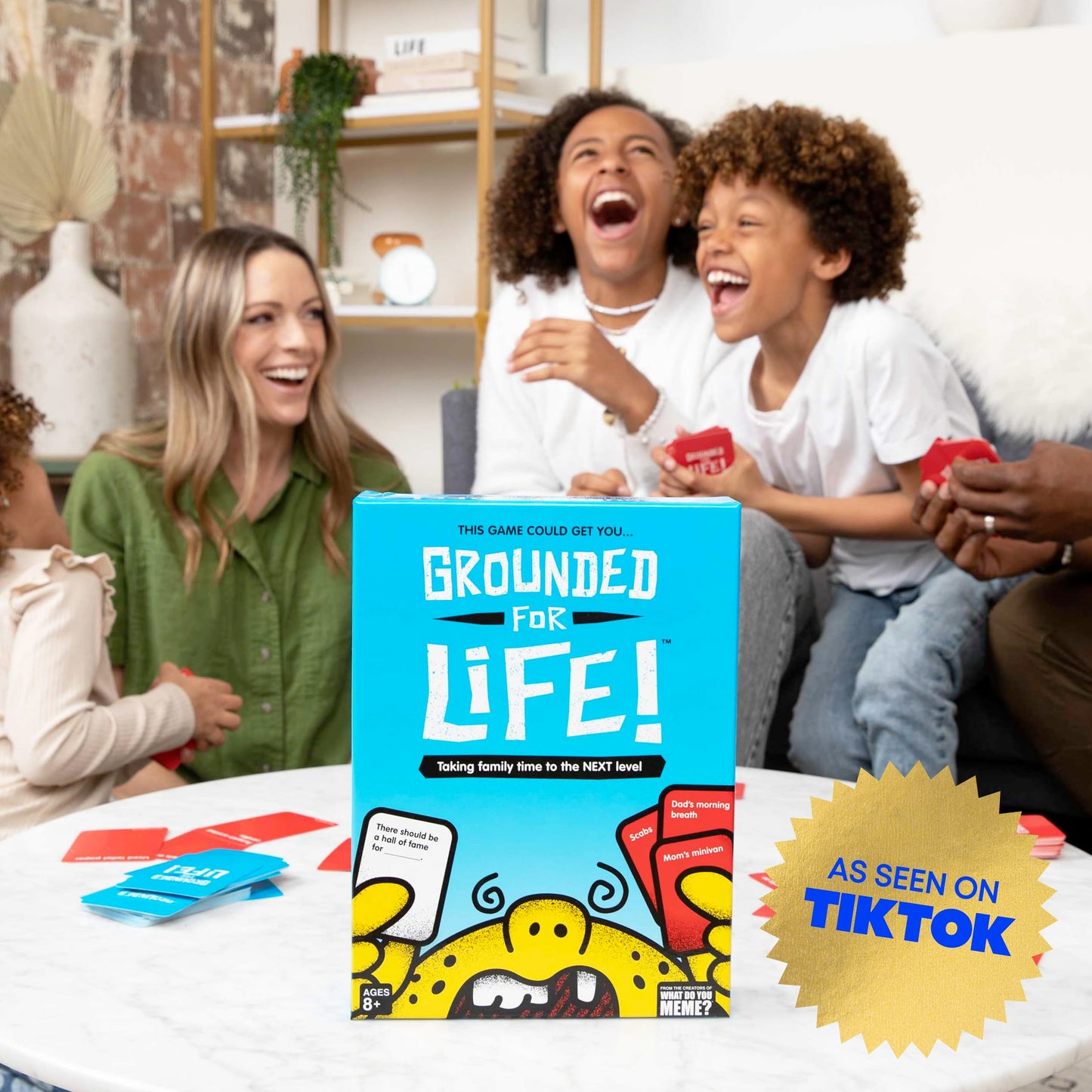 WHAT DO YOU MEME? Grounded for Life Family Card Game - Fun for Kids & Adults - Red & Blue - Model GFL433 - Paper Material