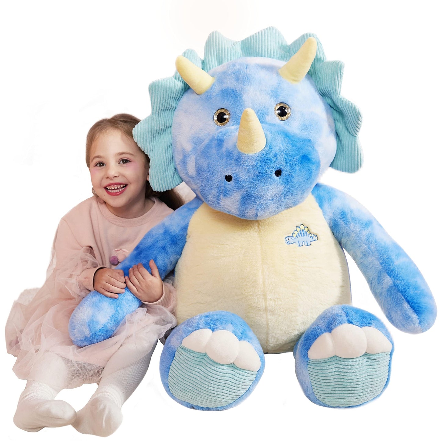 IKASA Giant Triceratops Plush Toy, 30" Soft Dinosaur Stuffed Animal, Fluffy Polyester, Gifts for Kids