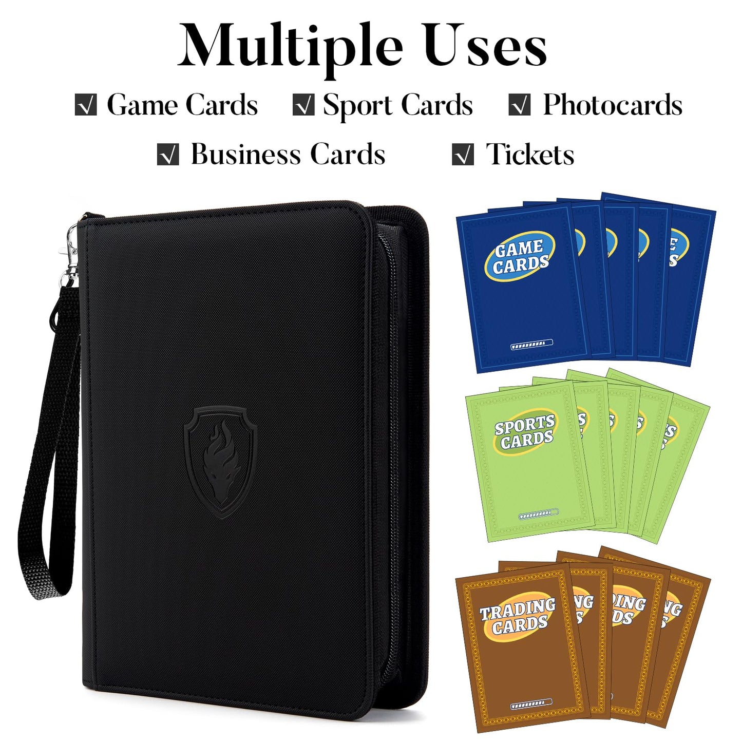 4 Pocket Card Binder for 320 Cards  Fabmaker enhanced Zip Trading Card Binder  Portable PU Card Collection Binder  Collector Card Album  Card Folder for MTG  TCG  Sports Cards  Game Cards (Turquoise)