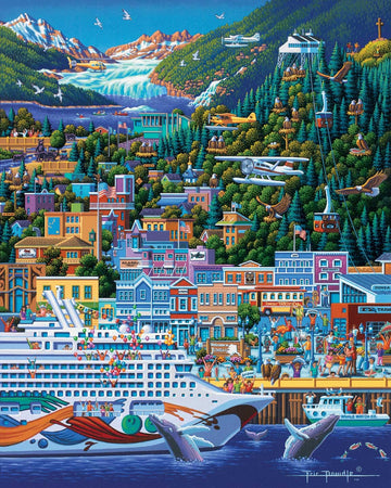 D·O·W·D·L·E Jigsaw Puzzle - Juneau - 500 Pieces - Blue Chip Board, Cardboard