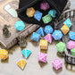 Coyeekn Polyhedral Dice DND Dice, 5 Sets of Dragons and Dungeons,RPG MTG Table Game Vintage Dice Carving Dice (35Pieces)