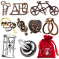 9 PCS Metal Brain Teaser Puzzles Logic Metal Puzzle for mature-themed Toy Lock Puzzles Gift for mature-themedsTeenagers (9 PCS Edition X)