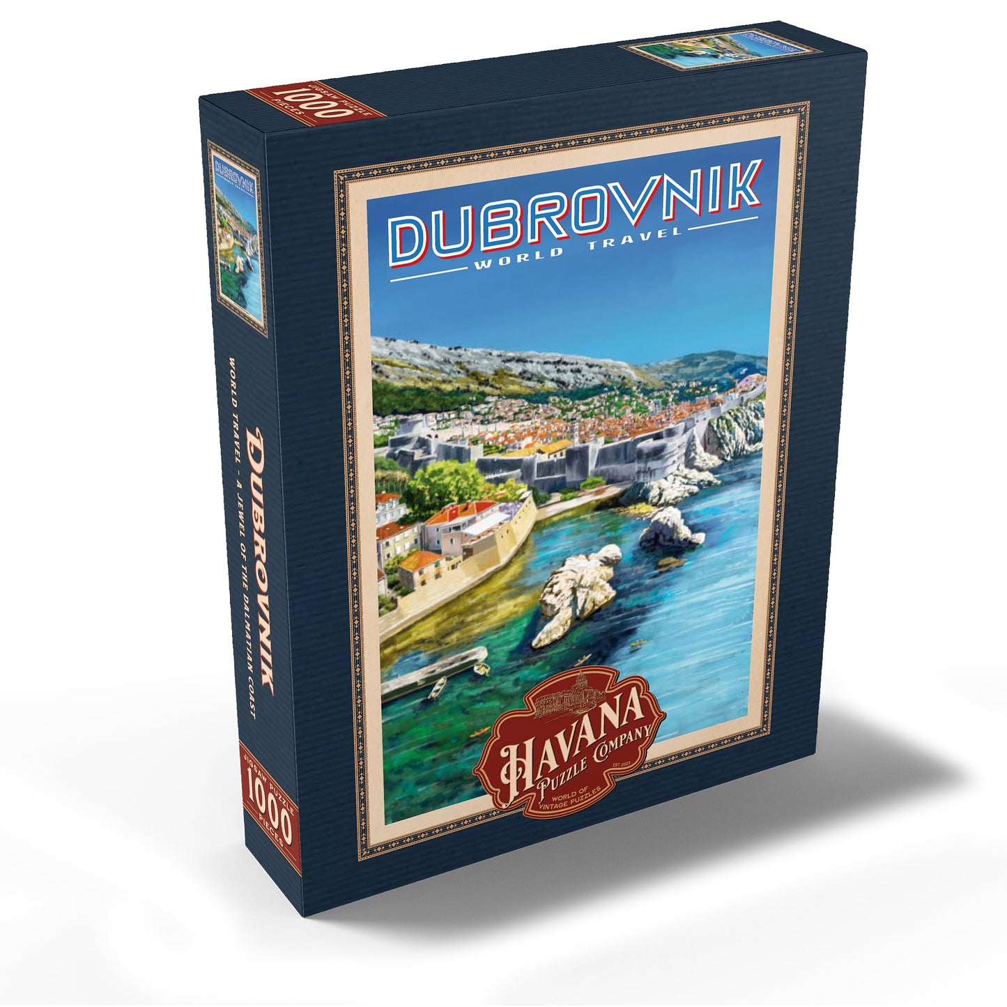 Mypuzzle Dubrovnik, Croatia - A Jewel Of The Dalmatian Coast, Vintage Travel Poster - Premium 1000 Piece Jigsaw Puzzle For Adult