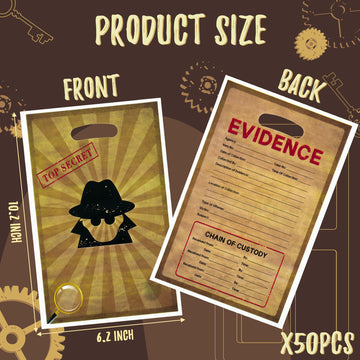 50Pcs Top Secret Spy Party Favor Bags Secret Agent Sweet Goody Candy Treat Bag Escape Room Party Decorations Mystery Spy Theme P