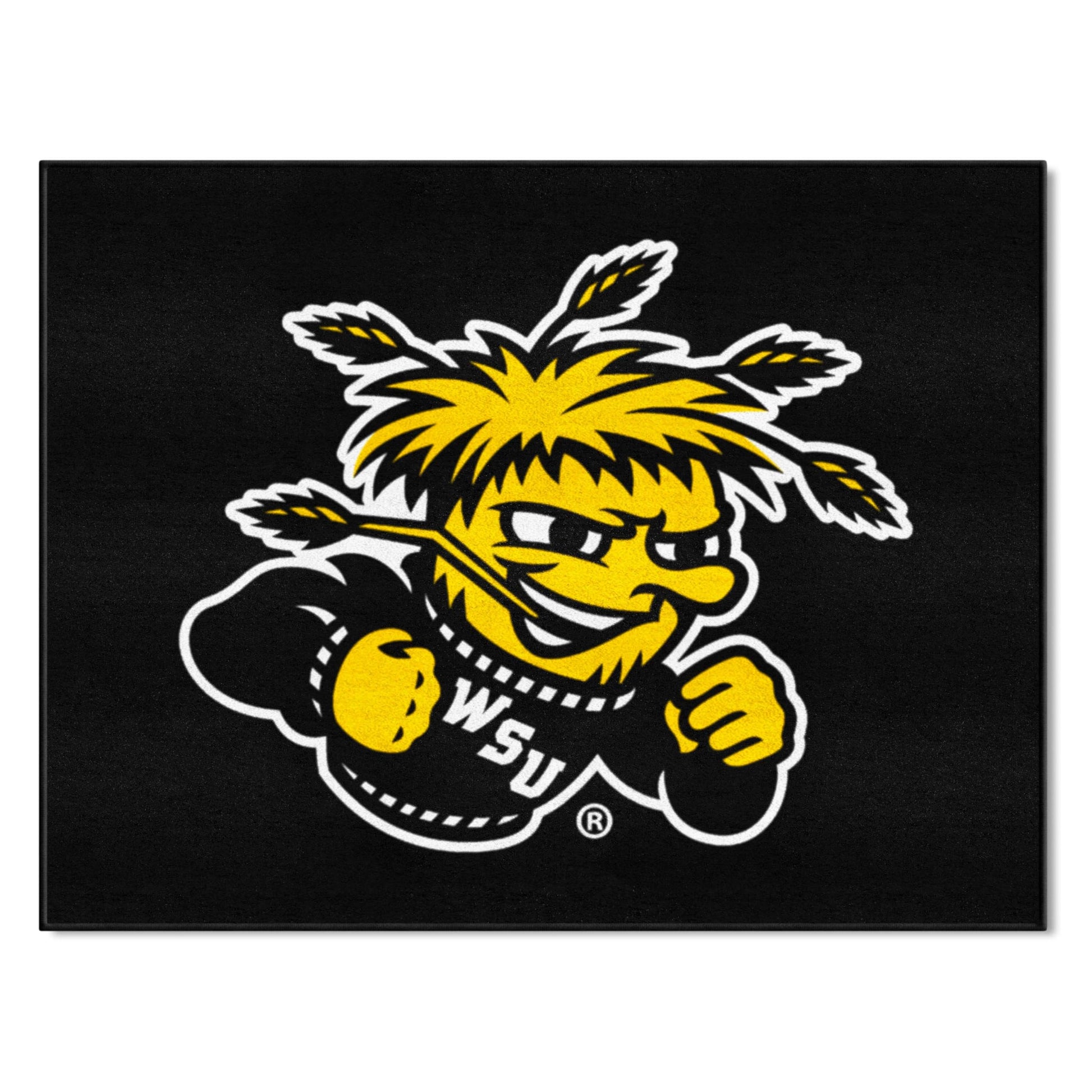 FANMATS 683 Wichita State University All-Star Mat | Black | 33.75x42.5 | WuShock Primary Logo
