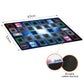 Transcend Cards 2 Player Duel Link Zones Custom Playmat - Rubber Game Mat 53 Cm X 63 Cm (Blue Galaxy Style) Compatible With Yugi