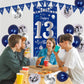 13Th Birthday Decorations For Boys Girls, Navy Blue Silver Happy 13Th Birthday Door Banner Decorations, 32'' Number 13 Foil Ball