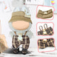 17cm Doll Clothes Labubu Clothes for 6.7inch(17cm) Dolls enhanced Doll Outfit with Hat and Accessories(Clothes Only)(Light Brown