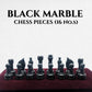 OceanicX Premium Marble Chess Pieces Set – 32-Piece Replacement for 12-15 Inch Boards, Black and White
