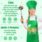 Kid Apron and Chef Hat Set - R HORSE 2Pcs Adjustable Children Green Kitchen Apron, Dress up Role Play Chef Toy Cooking Baking Pa