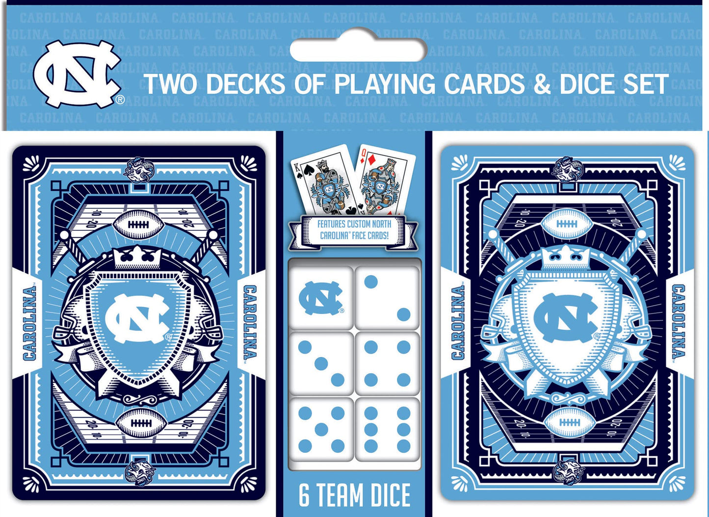 MasterPieces Game Day - NCAA UNC Tar Heels 2-Pack Playing Cards & Dice Pack - Officially Licensed Set for mature-themeds and Family