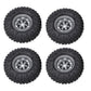 WONFAST 4PCS 1.55 inch 85mm Rubber Terrain Crawler Tires Metal Beadlock Wheel Rims Tires Set Compatible with 1/10 RC Crawler Car